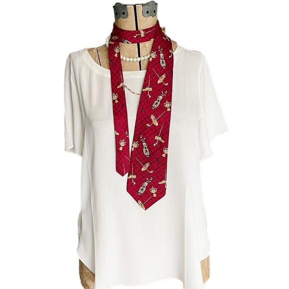 Tommy Hilfiger vintage preppy retro golf theme 100% silk tie necktie 4" w - Picture 4 of 5